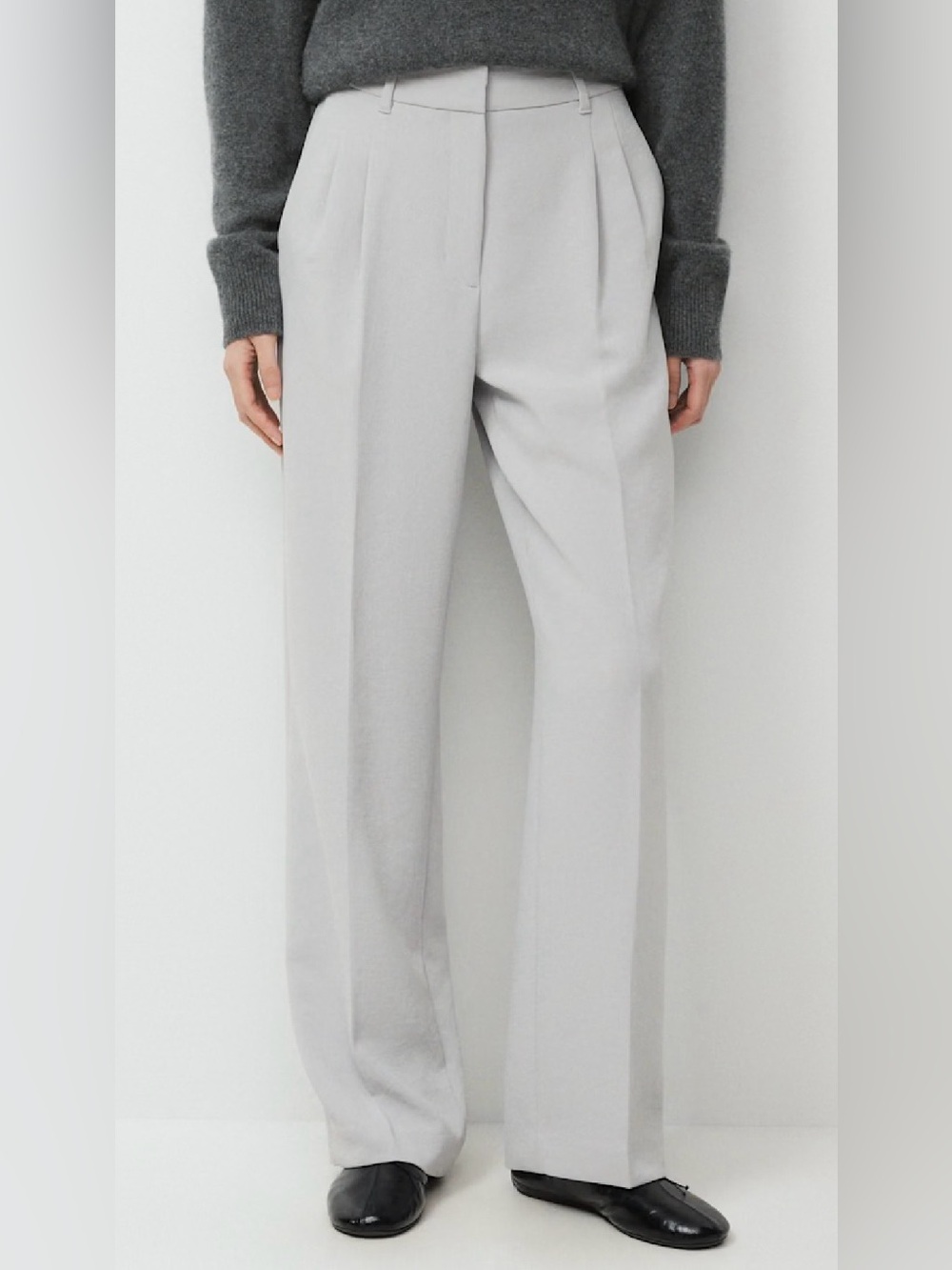 Aritzia Wilfred Women's The Effortless Pant Size 14 Monument Gray Crepette - Picture 3 of 12